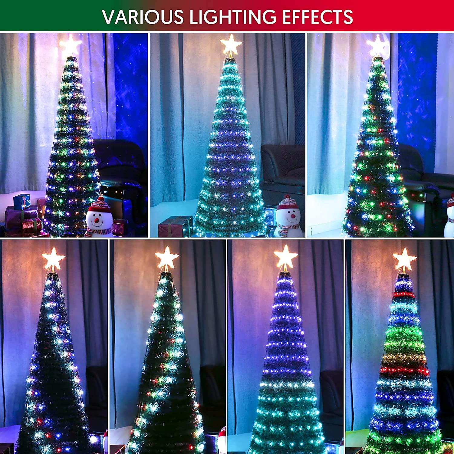 Super RGB Multicolor Christmas Tree Lights, 5FT DIY Pre-lit Christmas Tree  with App & Remote Control…See more Super RGB Multicolor Christmas Tree