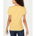 thumbnail image 2 of Karen Scott Womens Yellow Short Sleeve Scoop Neck Top Plus 3X, 2 of 3