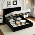 thumbnail image 4 of Allewie Queen Size Velvet Lift Up Storage Bed, Modern Wingback Headboard, Hydraulic Storage, No Box Spring Needed, Black, 4 of 12