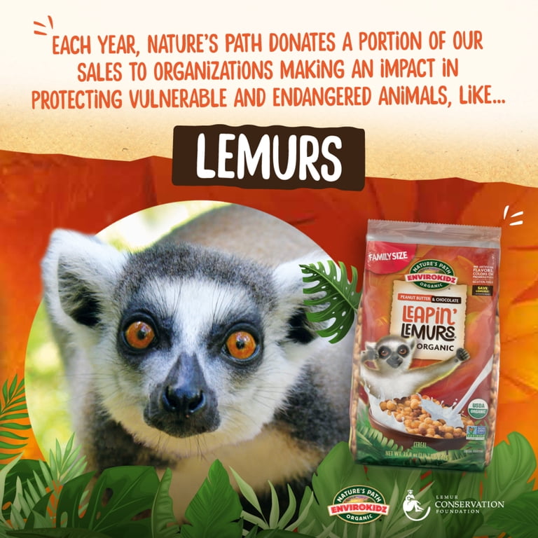 EnviroKidz, Organic Breakfast Cereal, 10oz Box, Leapin' Lemurs
