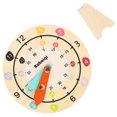 thumbnail image 2 of Wooden Clock Toy Children Educational Clock Model Time Learning Wood Clock Kids Plaything, 2 of 5