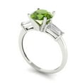 thumbnail image 2 of Clara Pucci 14K White Gold 2ct Peridot Three-Stone Ring for Women, 2 of 8