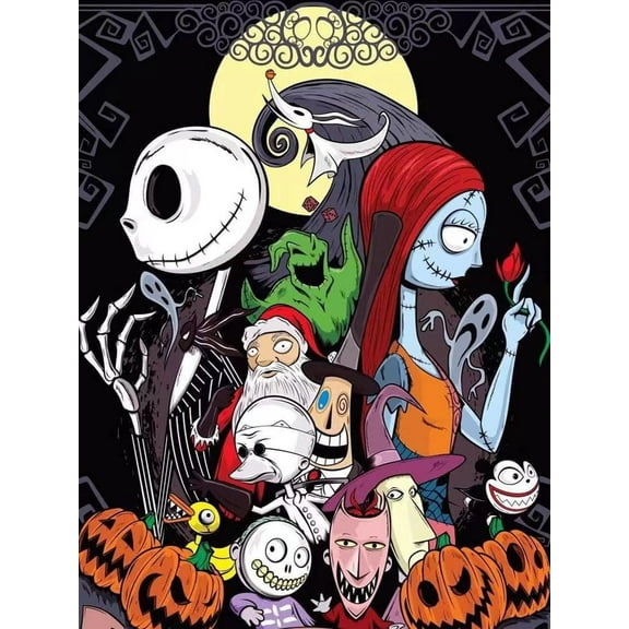 DIY 5d Diamond Painting Kits for Adults Halloween Skull Jack Full Drill Diamond Art Kits Paint by Numbers Diamond Dots Kits for Adults Beginner 12*16inch