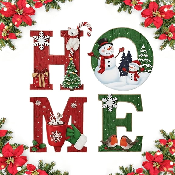 Christmas Home Sign, Rustic Christmas Decor for Front Door, Farmhouse Style Accent, Holiday Atmosphere Boost, Mantel Shelf Display, Easy Wall Placement, Cozy Seasonal Styling(RL)