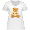 thumbnail image 3 of Inktastic Vintage Teddy Bear in Sweater with Christmas Trees Women's Plus Size T-Shirt, 3 of 5