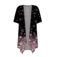 thumbnail image 3 of Cardigan pour Femmes Imprimé Décontracté Manches Courtes Cardigans Ouvert devant Léger Été Ourlet Haut Bas Hauts Cardigan pour Femmes en Solde, 3 of 4