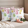 thumbnail image 2 of Easter Eggs Outdoor Waterproof Pillow Covers, Butterfly Flowers Spring Watercolor Branch Floral Decorative Square Throw Pillowcase Sofa Cushion Sham for Patio/Couch/Chair, 16"x16" 2 Pack, 2 of 8