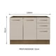 thumbnail image 2 of Mueble de Cocina Para Tarja 2 Puertas y 3 Cajones Marrón/Crema Agata Madesa, 2 of 5