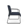 thumbnail image 3 of Waterfall Reception Waiting Sled Base Loveseat / Charcoal Steel / Blue, 3 of 5