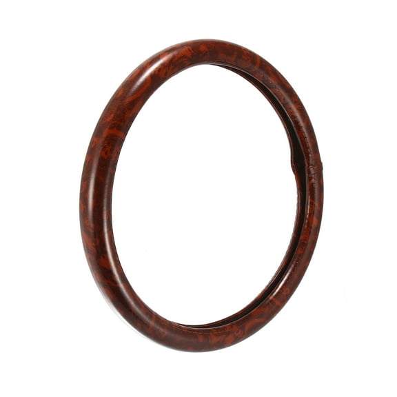 Unique Bargains 15" Universal Anti Slip Steering Wheel Grip Cover for Car Sedan SUV Breathable Wood Grain Brown