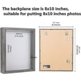 thumbnail image 6 of Muzilife 8x10 inch Shadow Box Picture Frame - 2.16 inch Deep Wood & Glass Display Case ,Texture Gray, 6 of 7