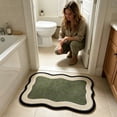 thumbnail image 3 of Small Area Rug, Non-Slip Rubber Backing Washable Doormat, Fade Resistant, Absorbent for Living Room Laundry, Green 23.6*15.8In, 3 of 7