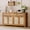 Dark Oak, variant on Farmhouse Buffet Sideboard Cabinet – 63in Deep Oak Storage Credenza with Rattan Accents, 3 Drawers, 4 Doors, Adjustable Shelves – Dining Room, Kitchen, Entryway Organizer – Deep Oak 1