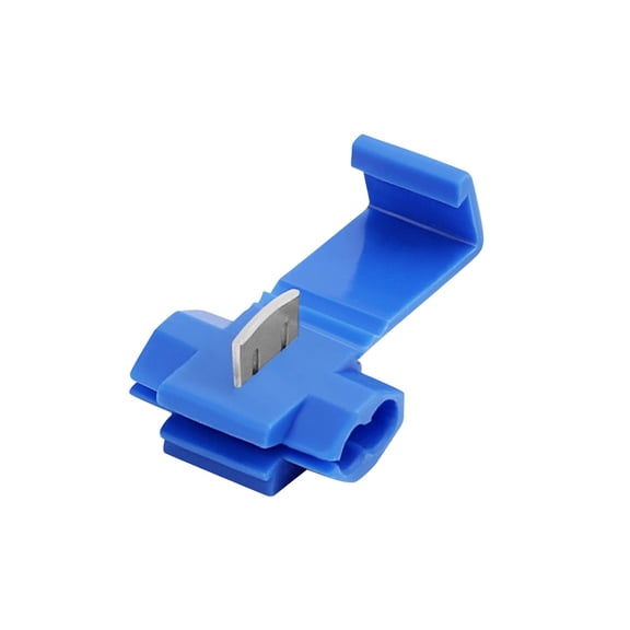 100pcs Solderless Quick Splice Snap Wire Connectors, 18-14 AWG Splice Connector (Cable Joiner), Blue Cold Pressed Insulated Electric Wire Crimp Connectors Blue-100pcs