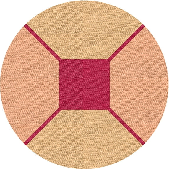 Ahgly Company Indoor Square Patterned Yellow Orange Area Rugs, 3' Square