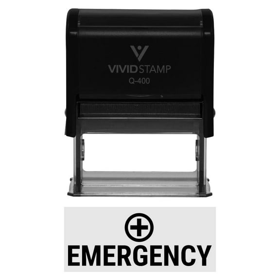 Vivid Stamp Emergency Medical Self-Inking Rubber Stamps (Blank Ink) - Q-400