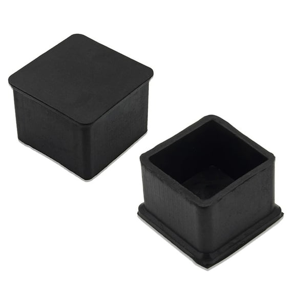 Flyshop Square Anti-Slip Rubber Leg Tips Chair Leg Caps Furniture Floor Protectors 30 x 30mm (1-3/16" x 1-3/16") Black 10Pcs