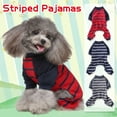 thumbnail image 6 of Moocorvic Pet Pajamas for Small Dogs Cats, Striped Pet One-Pieces Suits Four-Leg Long Sleeve Bodysuit Breathable Cozy Jumpsuit(Red,S), 6 of 6