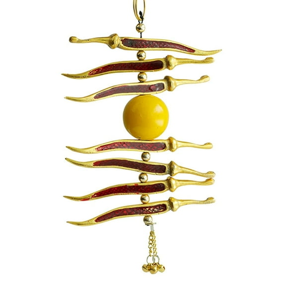 Neembu Red Mirchi Metal Door Hanging Yellow Green Lemon Chili Wall Hanging - Remove Negativity for diwali decor Decorations (Size -9")