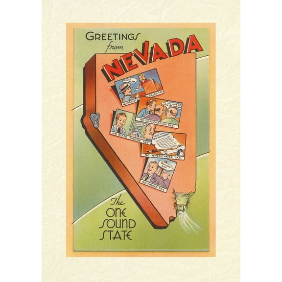 Vintage Lined Notebook Greetings from Nevada, Map, (Paperback)