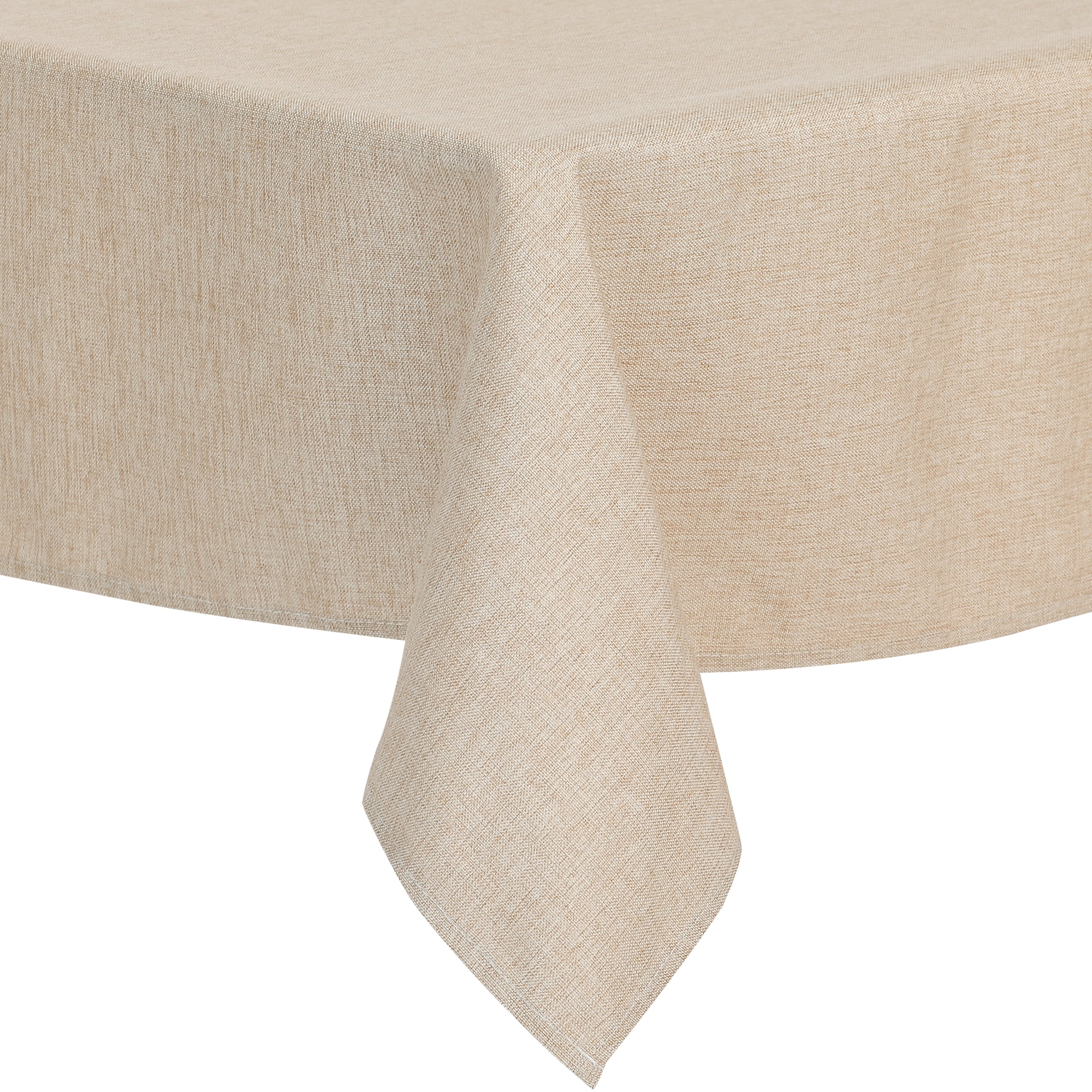 Unique Bargains Rectangle Cotton Linen Spillproof Table Cover Tablecloth Beige 55"x94"