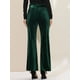 thumbnail image 5 of INSPIRE CHIC Pantalones de terciopelo para mujer Pantalones anchos elásticos de cintura con lazo con bolsillos Verde oscuro XS, 5 of 6