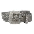 thumbnail image 2 of Snap On Western Cowgirl Alligator Rhinestone Studded Leather Belt, 2 of 2