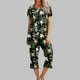 thumbnail image 4 of Conjunto de Verano para las Mujeres Impreso Cuello Redondo sin Mangas Y Pantalones, Casual Dos Piezas para las Mujeres, 4 of 5