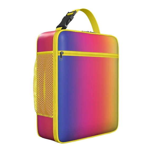 Texture Print Insulated Lunch Bag - Leakproof Reusable Portable Cooler Tote for Adults,Work,School,Picnic,Camping|Detachable Strap,Handle,Bottle Pocket