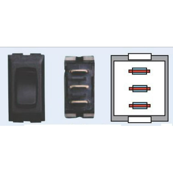 MOMENTARY ON/OFF/ON SWITCH- BLACK 1/CARD