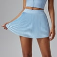 thumbnail image 3 of Dpytoraw Women's Pleated Tennis Skirt With Pockets Shorts High Waist Miniskirt Lightweight Skirt Flowy Sports Skirt Women’s Stretchy Office Pencil Skirt Blue, 3 of 4