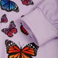thumbnail image 4 of Toddler Girl Butterfly Print Purple Sweatshirt Causal Winter Sweater Fall Long Sleeve Shirts 3T (209), 4 of 5