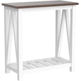 thumbnail image 4 of ChooChoo Farmhouse End Table Set of 2, Rustic Vintage Narrow End Side Table with Storage Shelf for Small Spaces, Nightstand Sofa Table for Living Room, Bedroom White, 4 of 8