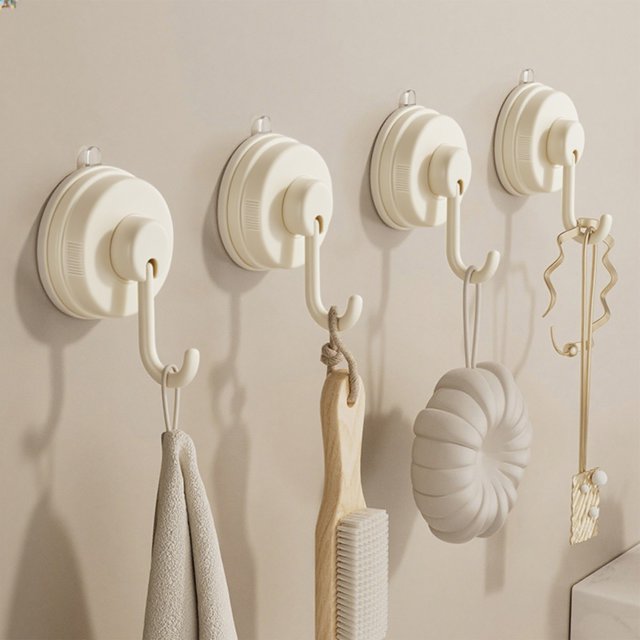 Ganchos De Ventosa Resistentes, Paquete De 6 Ganchos De Pared Adhesivos Con Sujeción Fuerte, Montaje Sin Taladro, Diseño Plegable Para La Organización De La Cocina Del Baño.,Vsgery