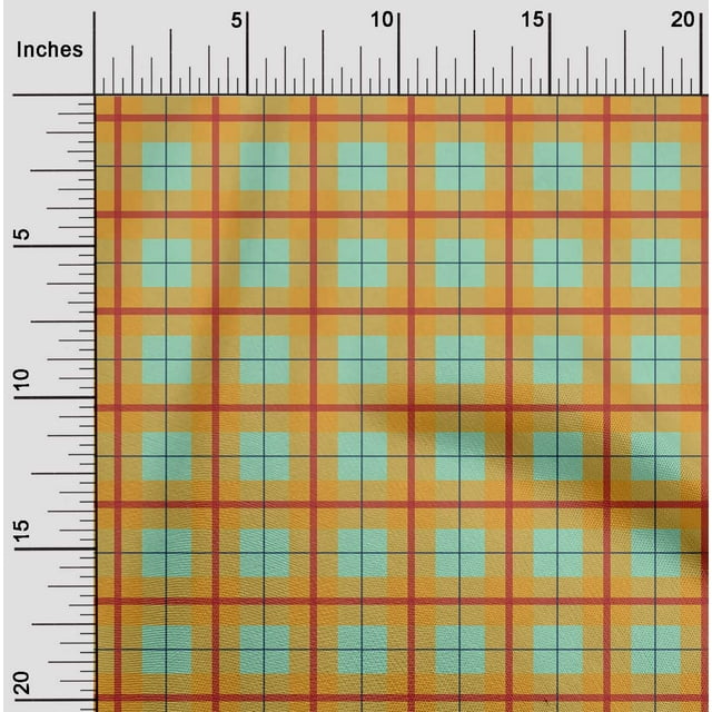 oneOone Cotton Cambric Fabric Madras Check Print Fabric By The Yard 56 Inch Wide