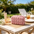 thumbnail image 4 of Steadline Bow Decor Nylon Storage Pouch,Zipper Small Accessory Organizer,Compact Carry Bag For Cosmetic Tools Jewelry Stationery Travel Sorting And Daily Sundry Arrangement(Pink), 4 of 7