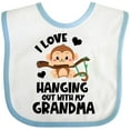 thumbnail image 3 of Inktastic Monkey I Love Hanging out with My Grandma Boys or Girls Baby Bib, 3 of 4