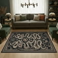 thumbnail image 5 of Garvee 8'x10' Modern Snake Printed Area Rug Washable Living Room Rug, Forest Low Pile Stain Resistant Rug Non Slip Carpet for Bedroom Dining Room, Black, 5 of 6