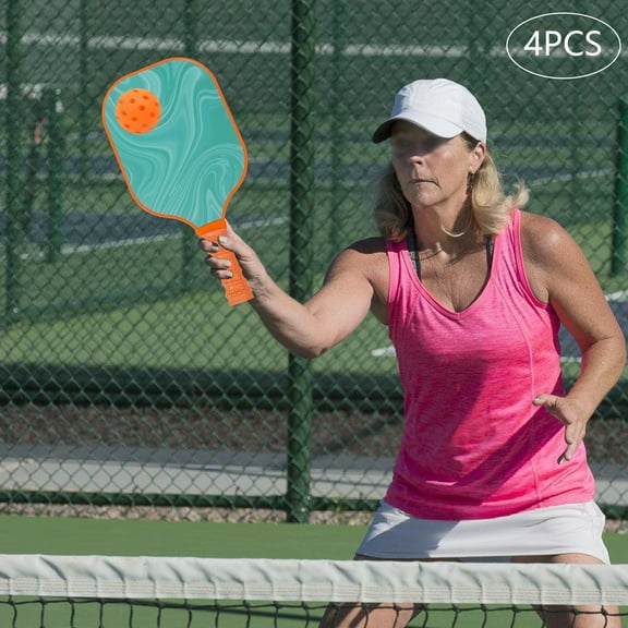 Wildnix Pickleball Paddle Set, 4 Paddles, 2 Indoor and 2 Outdoor Balls, Lightweight Fiberglass Construction, Comfortable Rounded Corners for All Ages