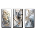 thumbnail image 2 of Designart "Fractal Spiral of Cosmic Harmony V" Fractals Framed Wall Art Set Of 3 - Blue Transitional Frame Gallery Wall Set For Home Decor, 2 of 6