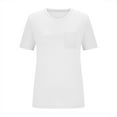 thumbnail image 4 of HUJlwoi Tshirts Shirts for Women V-Neck with Pocket Loose Fit Tops Summer Beach Vacation Clothes Solid Color Tees Short Sleeve Casual Clothes, 4 of 4