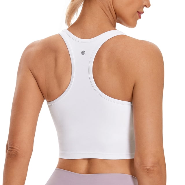 Musculosa Crop Top CRZ YOGA Butterluxe con Espalda Nadadora Blanca XS