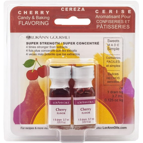 LorAnn Oils Super Strength Flavoring - Used For Candy Making, Flavoring Extracts, Baking, Hard Candy, and Flavor Oils - Bold, Natural Flavors 4X Stronger Than Extracts - Cherry, 1 fl dram