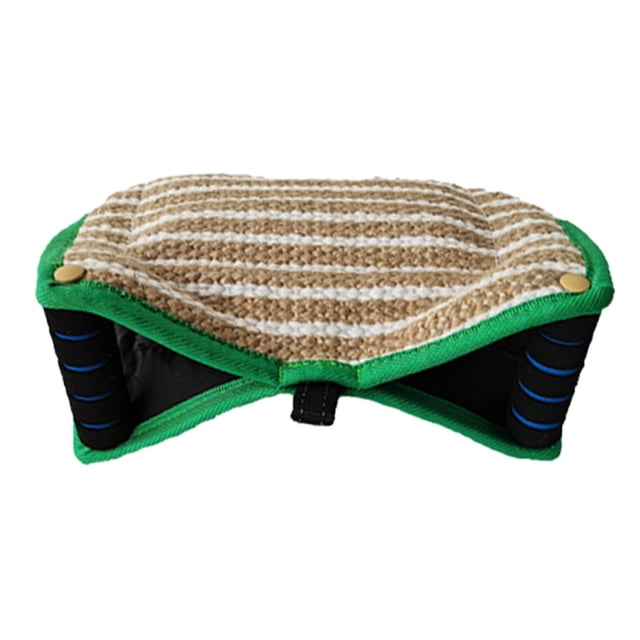 Greeniant yuteManga para mordedura de perro resistente al desgarro, yute duradero, mango cómodo, funda para mordedura de entrenamiento para Suministros para perros borde verde