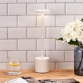 thumbnail image 3 of Home Accents 13.5 Inch LED Cordless Rechargeable Metal Table Lamp with Stepless Dimming, White, 3 of 4