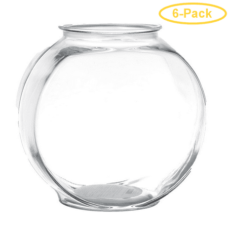 6 One Gallon - Anchor Hocking Classic Drum Style Fish Bowl 1 Gallon - Pack of 6