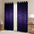 thumbnail image 2 of Homewish Retro Victorian Flower Blackout Curtains Set of 2 (52x84 Each),Vintage Damask Window Curtains,Purple Black Curtains and Drapes For Men Women,,Lightweight Room Decorative, 2 of 6