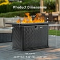 thumbnail image 6 of 43" Propane Fire Pit with Wind Guard & Glass Rocks for Patio & Garden, Black Outdoor Gas Fire Pit Table with Lid & Lava Rocks, 6 of 8