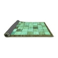 thumbnail image 2 of Ahgly Company Indoor Round Checkered Turquoise Blue Modern Area Rugs, 8' Round, 2 of 4