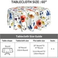 thumbnail image 2 of Wildflowers 60 Inch Round Tablecloth,Watercolor Poppy Cornflower Table Cloth Waterproof Stain Wrinkle Resistant Circle Table Cover for Kitchen Dining Camping Picnic Indoor Outdoor Decor, 2 of 6